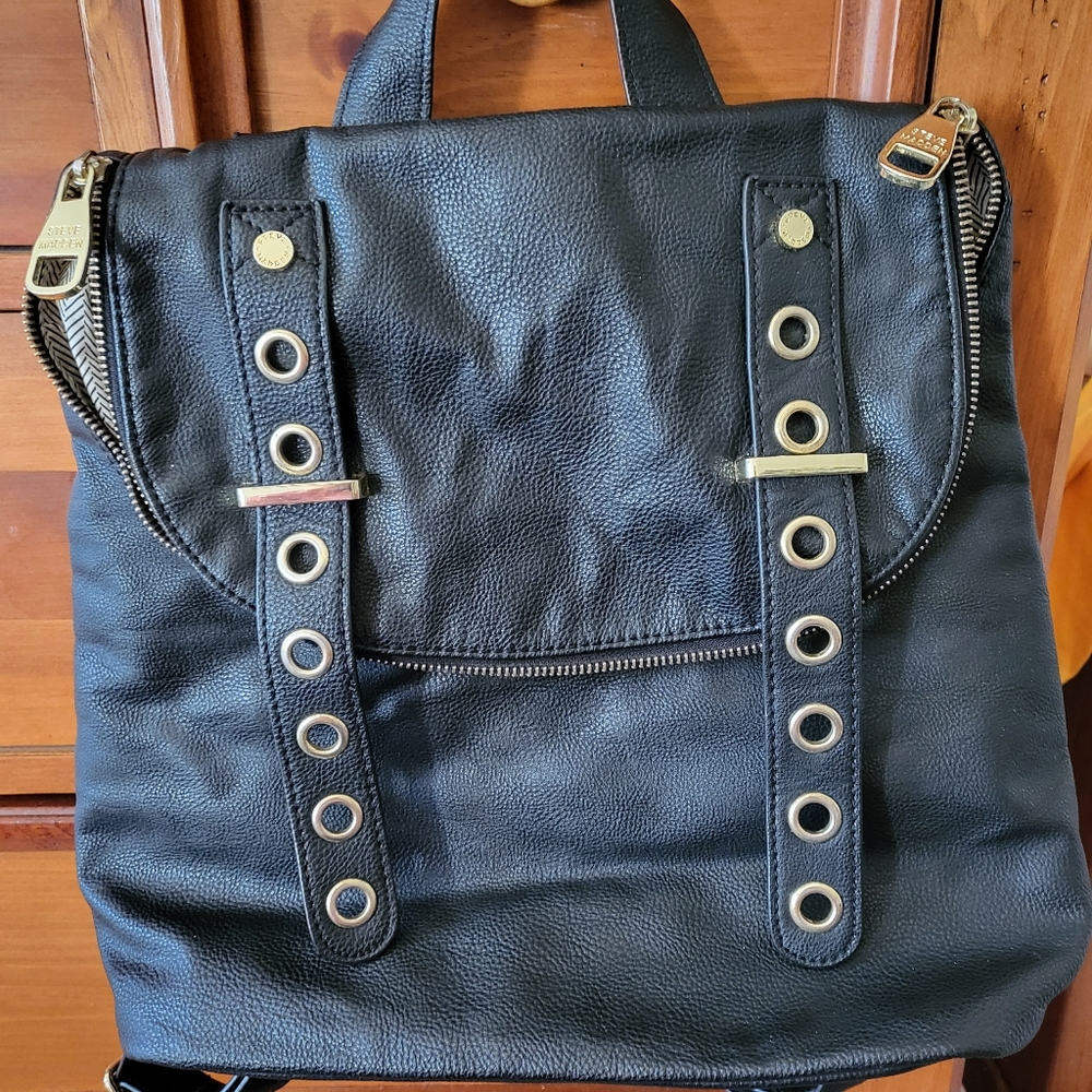 Steve Madden Black Messenger Backpack handbag